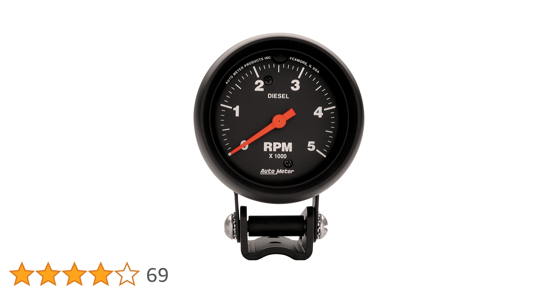 チーター AUTO METER 2888 Z-Series Black Mini Tach/Diesel Tachometer
